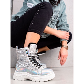 Stivali argento sulla piattaforma VINCEZA 2