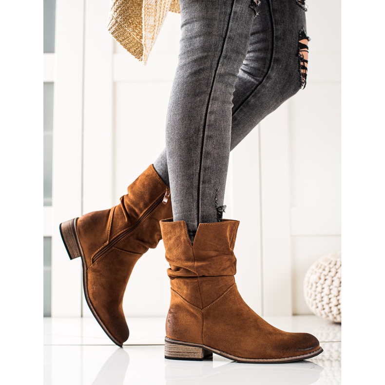 Evento Stivali da cowboy in pelle scamosciata marrone 1