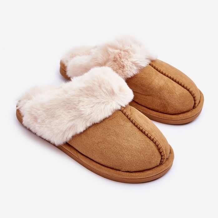 Pantofole da Donna Pantofole con Pelliccia Cammello Pinky marrone 1