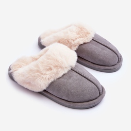 Pantofole da Donna Pantofole con Pelliccia Grigio Mignolo 1