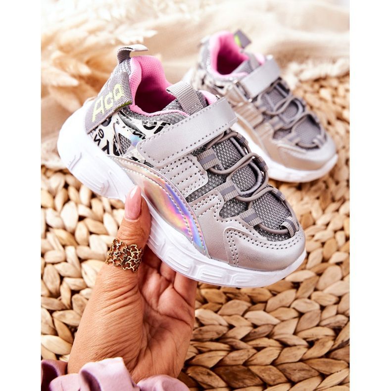 PJ2 Scarpe Sportive Bambini Con Velcro Silver Vibo argento 1