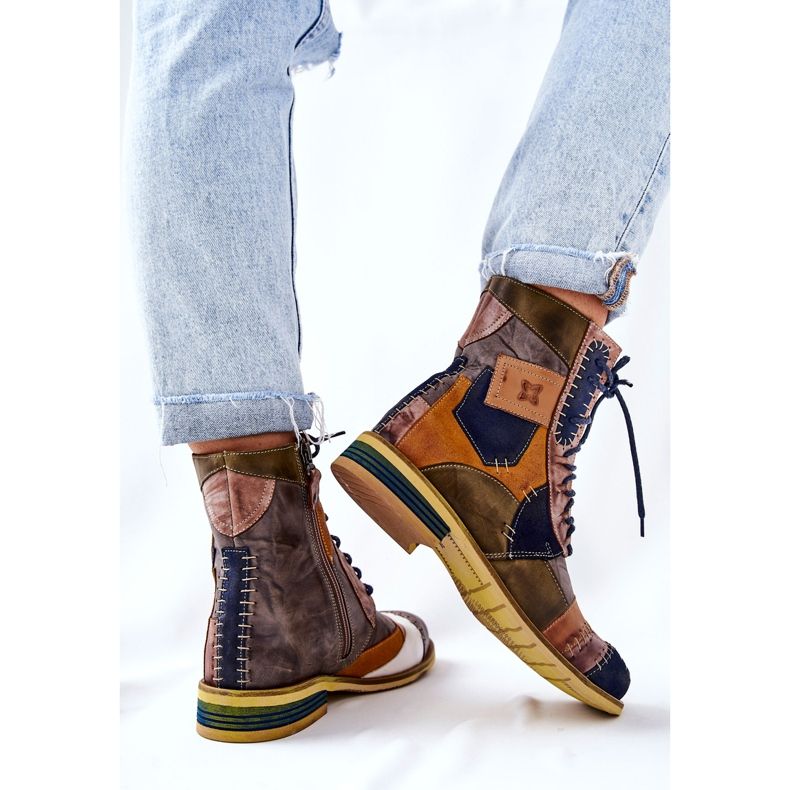 Maciejka Stivali Jodhpur in Pelle Multicolore 05095-39 2