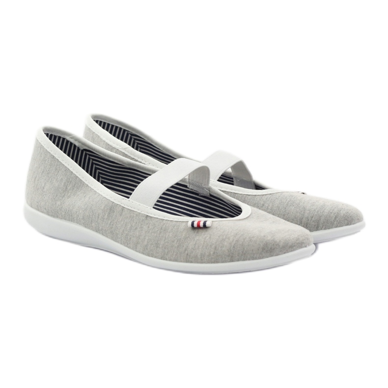 Sneakers da donna ballerina Befado 493q sz bianca multicolore grigio 1