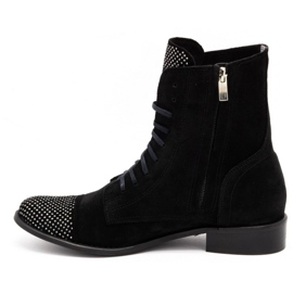 Exquisite Stivali da donna in pelle con paillettes 1259EX neri nero 1