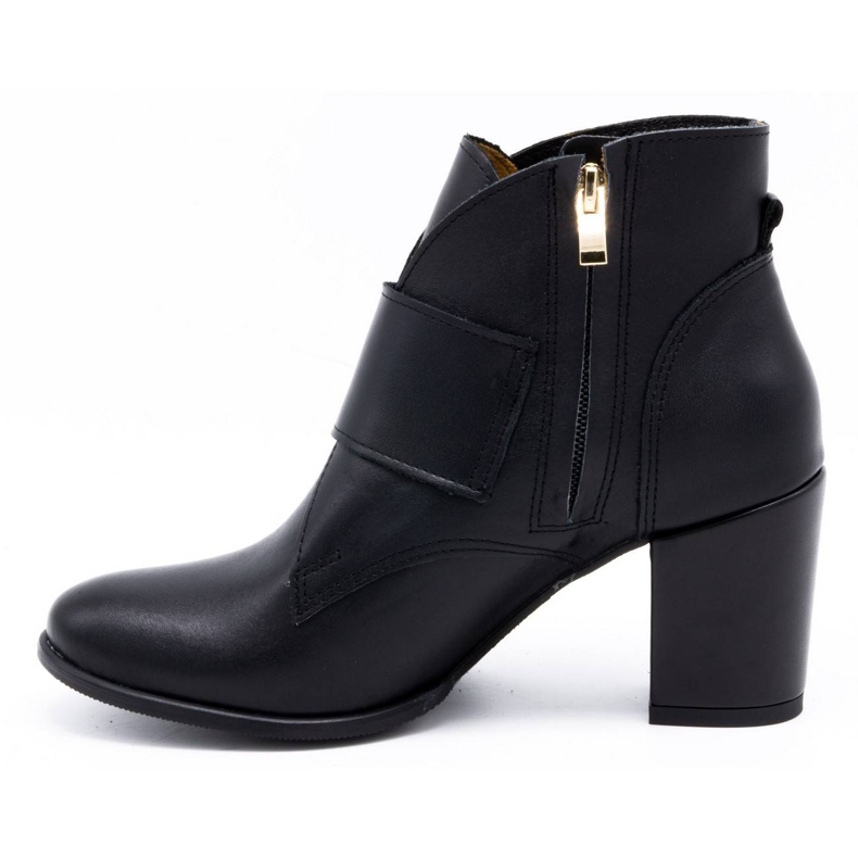 Exquisite Stivaletti da donna in pelle con fibbia tacco alto 1262EX nero 1