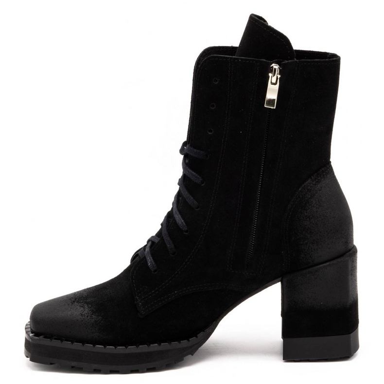 Exquisite Stivali da donna in pelle con tacco alto 1287EX nero 1