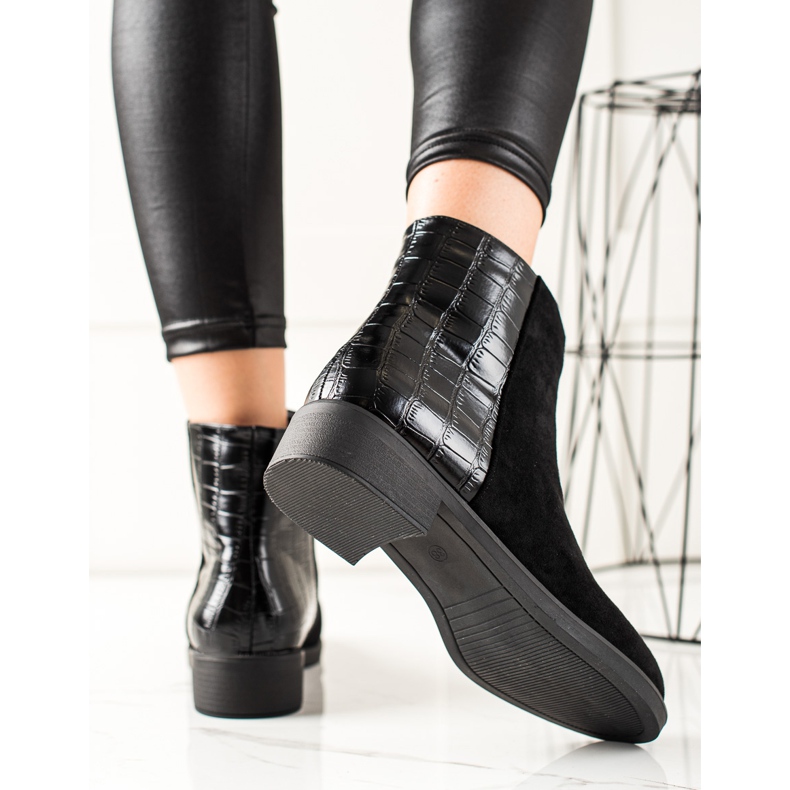 TRENDI Stivaletti in camoscio nero 1