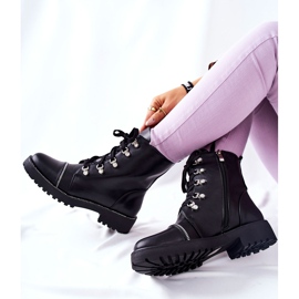 PG1 Stivali classici in pelle nera Daiane allacciati nero 1