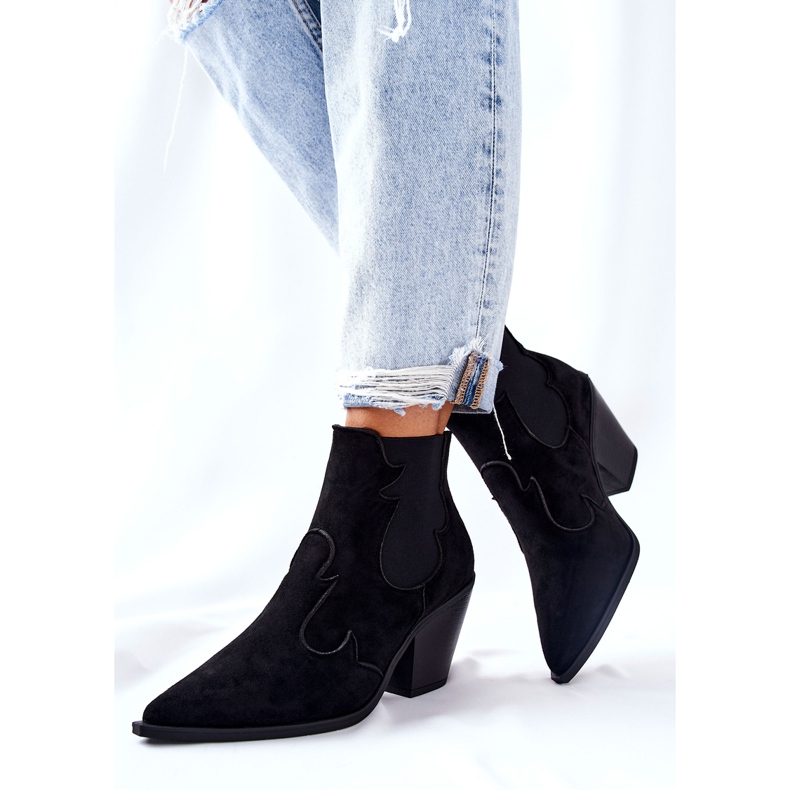 PG1 Stivali da cowboy neri in pelle scamosciata Maurelle nero 1
