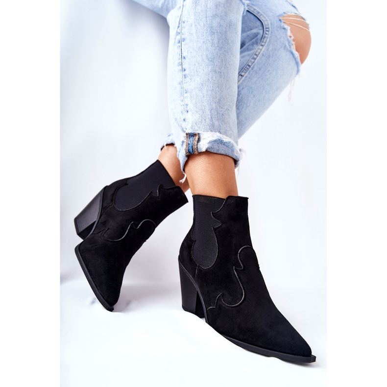 PG1 Stivali da cowboy neri in pelle scamosciata Maurelle nero 2