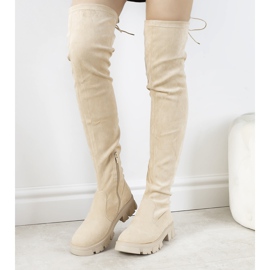 Stivali beige con suola alta di Patrice 1