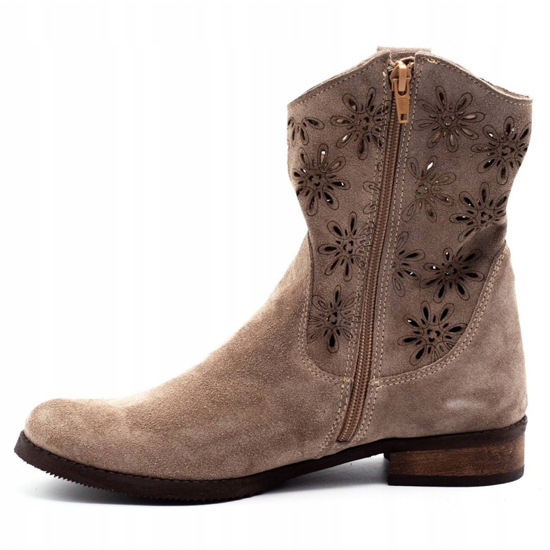 Olivier Comodi stivali traforati beige Janet 1
