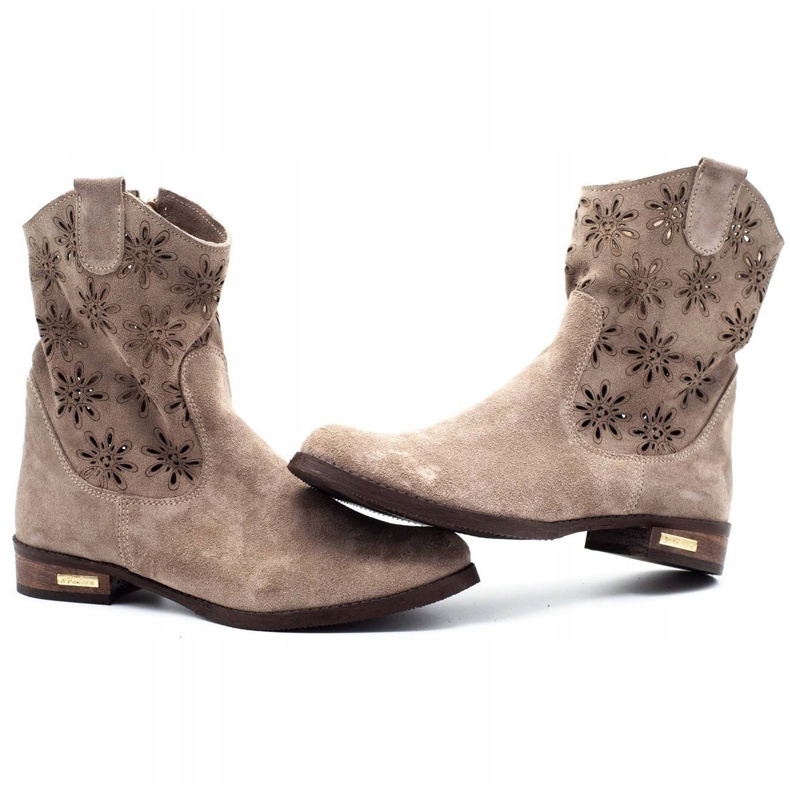 Olivier Comodi stivali traforati beige Janet 3