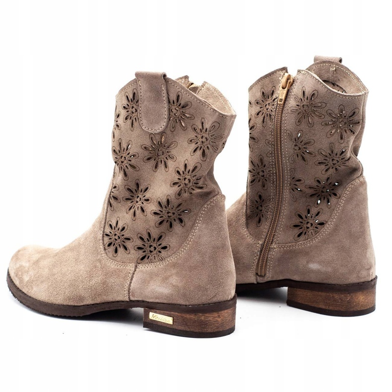 Olivier Comodi stivali traforati beige Janet 4