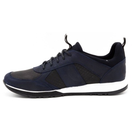 Polbut Scarpe casual sportive da uomo in pelle 2111PLB, colore blu navy 1