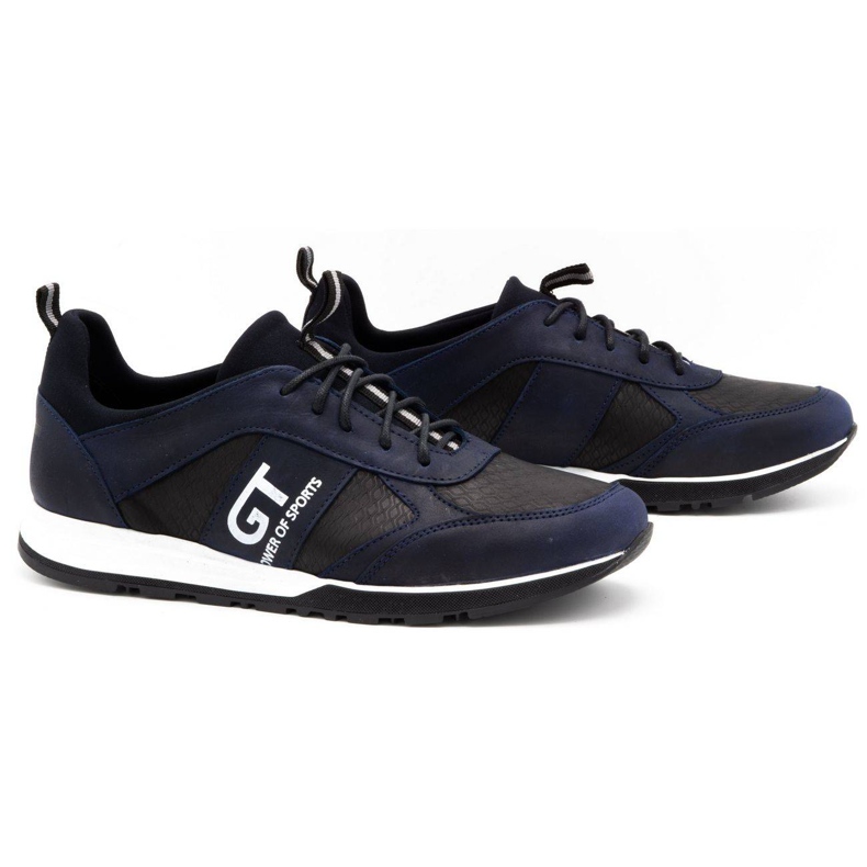 Polbut Scarpe casual sportive da uomo in pelle 2111PLB, colore blu navy 2