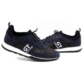 Polbut Scarpe casual sportive da uomo in pelle 2111PLB, colore blu navy 4