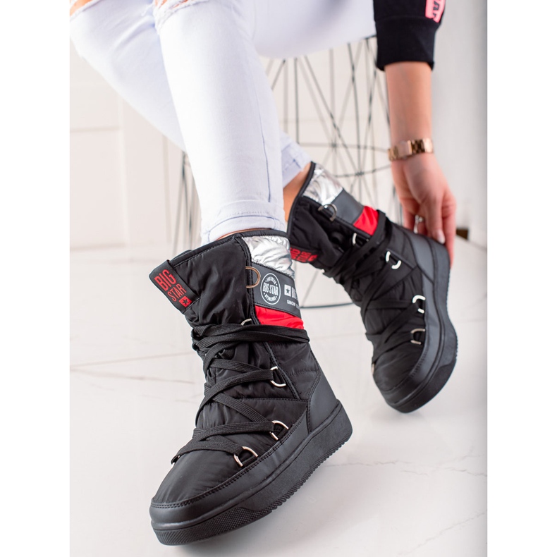 Doposci da donna Big Star EE274656 nero rosso d'argento 1