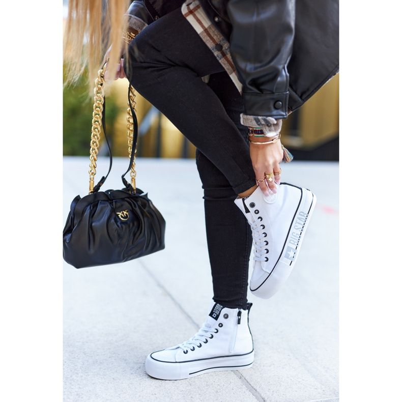 Sneakers Alte Sulla Piattaforma Big Star II274014 Bianca 1