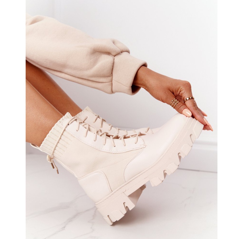 PS1 Stivali Donna Workers Beige Megan 5