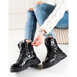 Stivali neri sulla piattaforma VINCEZA nero 2