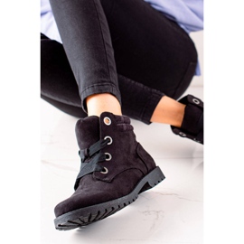 TRENDI Stivali in pelle scamosciata Traper nero 1