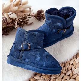 Stivali Da Neve Per Bambini Con Pelliccia Blu Navy Kawai 2