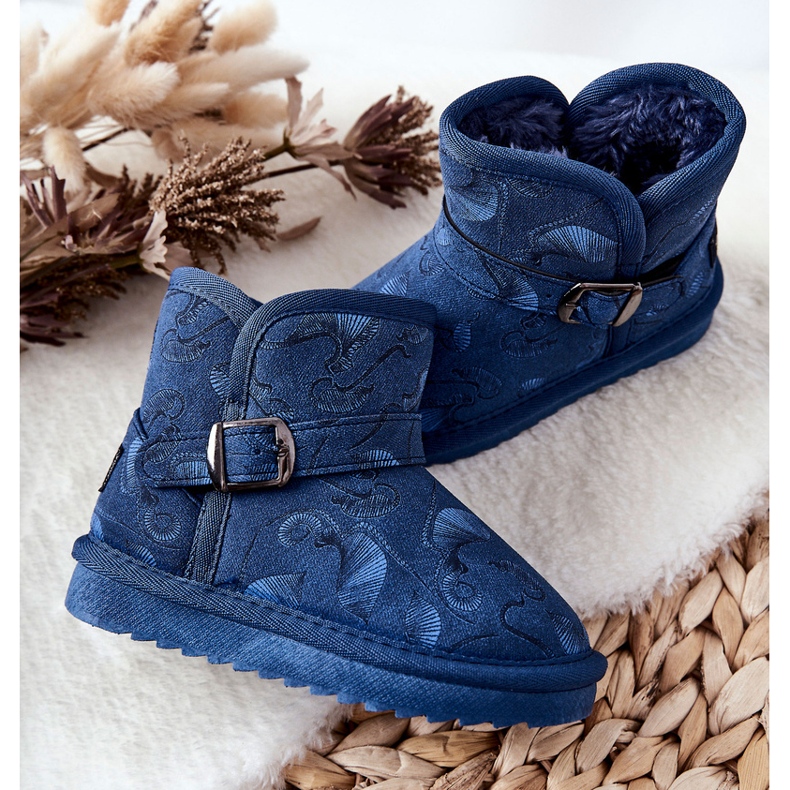 Stivali Da Neve Per Bambini Con Pelliccia Blu Navy Kawai 2