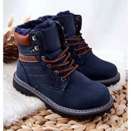 PA1 Bambini Warm Trappers Navy Blue Graves marrone blu navy 1