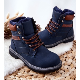 PA1 Bambini Warm Trappers Navy Blue Graves marrone blu navy 2
