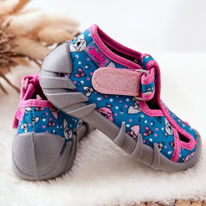 BEFADO S.A. Ciabatte Inblu Con Velcro 190P100 Blu-Rosa 2
