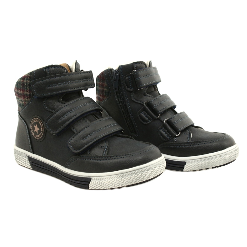 American Club Scarpe Sportive Alte Con Pelliccia American GC19/21 Navy Blue 4