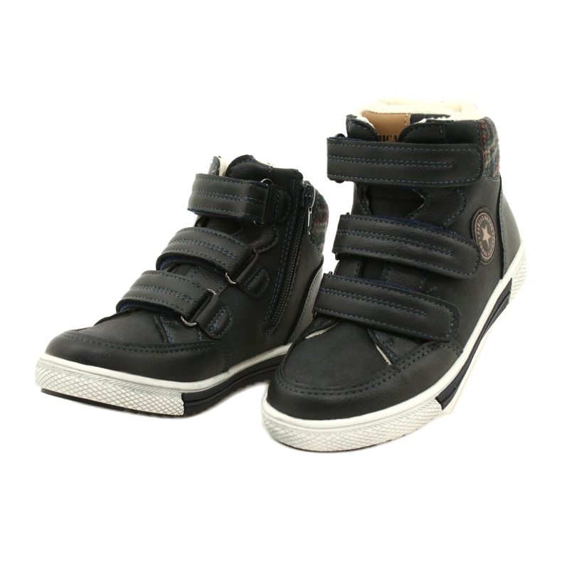 American Club Scarpe Sportive Alte Con Pelliccia American GC19/21 Navy Blue 5