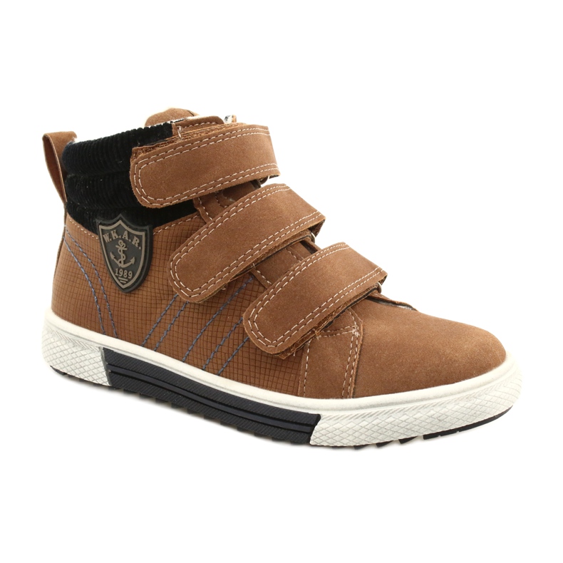 Scarpe sportive isolate con pelliccia American Club GC24/21 DK.Camel marrone 1