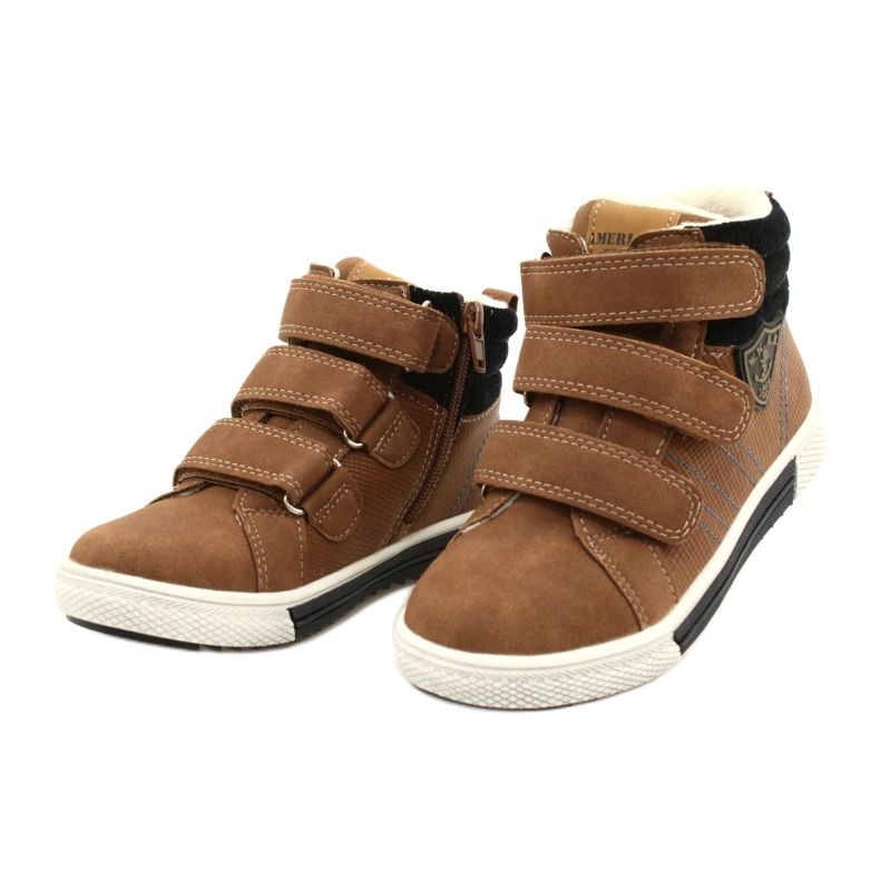 Scarpe sportive isolate con pelliccia American Club GC24/21 DK.Camel marrone 3