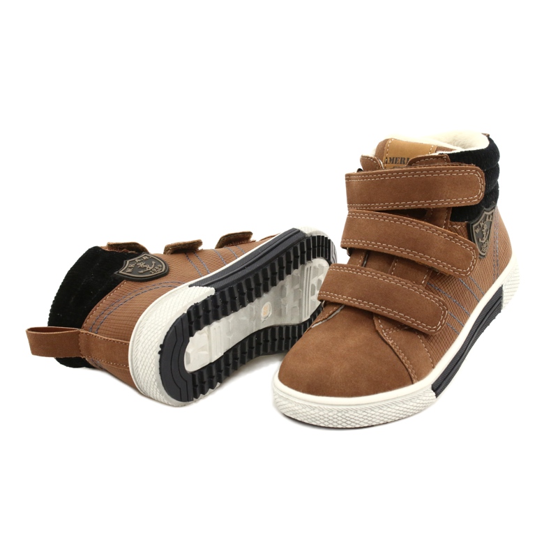 Scarpe sportive isolate con pelliccia American Club GC24/21 DK.Camel marrone 4