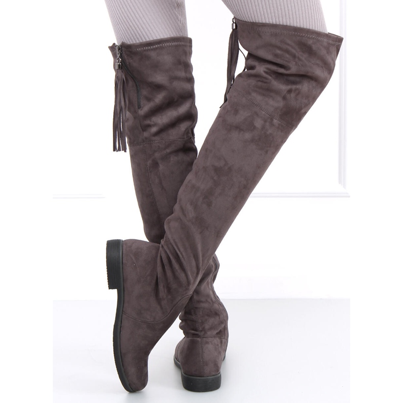 Stivali sopra il ginocchio Toum Grey grigio 1