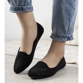 Ballerine nere adornate con zirconi Harriette nero 1
