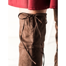 TRENDI Comodi stivali sopra il ginocchio marrone 1