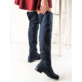 TRENDI Stivali sopra il ginocchio alla moda blu navy 1