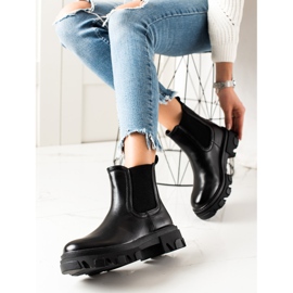 Seastar Stivaletti Chelsea alla moda sulla piattaforma nero 1