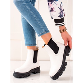 Seastar Stivaletti Chelsea alla moda sulla piattaforma bianca 2