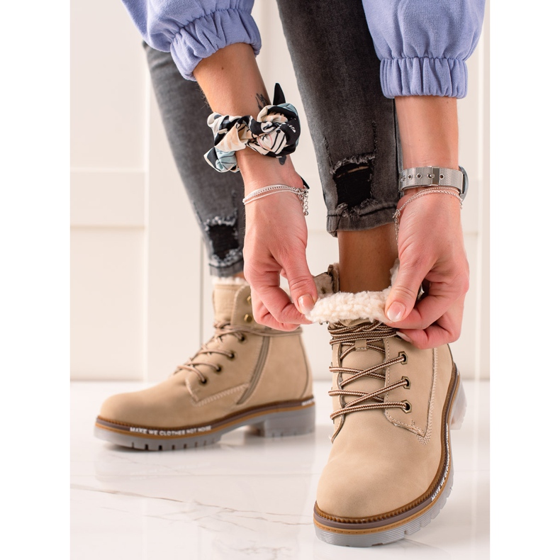 Goodin Trapper isolati in ecopelle beige 2