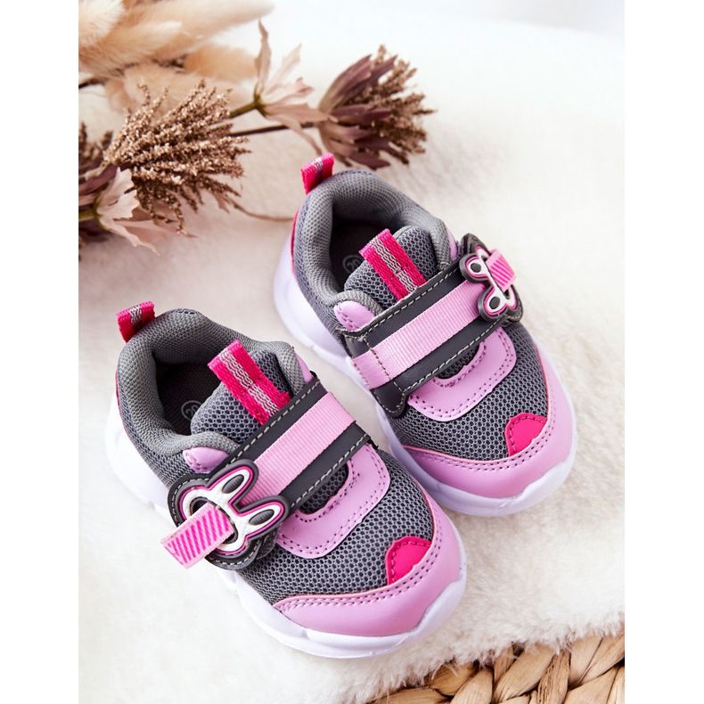 BEFADO S.A. Scarpe Sportive Bambino Con Velcro Befado 516P091 Grigio-Rosa 1