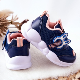 BEFADO S.A. Scarpe Sportive Bambini Con Velcro Befado 516P090 Blu Navy-Rosa 1
