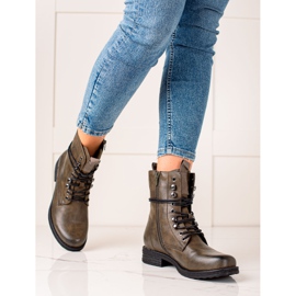 Super Mode Stivaletti classici stringati marrone verde 1