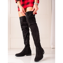 Lucky Shoes Stivaletti classici in pelle scamosciata nero 1
