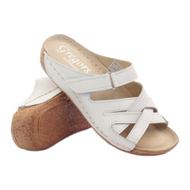 Scarpe da donna in pelle Gregors 647 bianche bianco 3