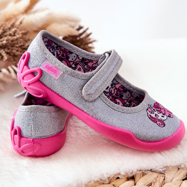 BEFADO S.A. Ciabatte Befado Unicorni 114X464 Grigio-Rosa 1