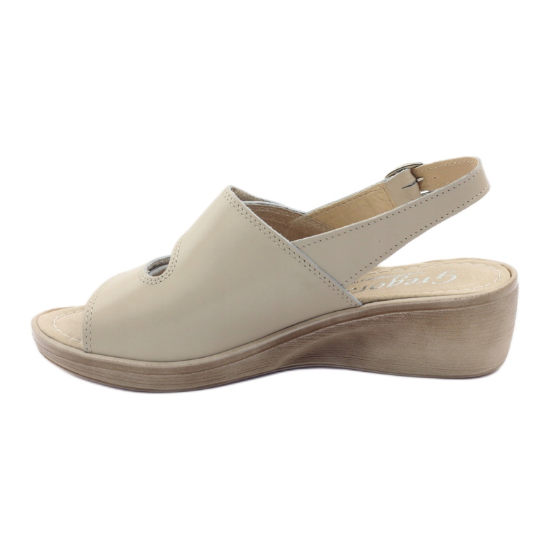 Sandali con zeppa da donna Gregors 592 beige 2